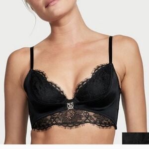 Victorias Secret Smsll So Obsessed Low Cut Demi Bonnet Bra Black Lingerie Lace S